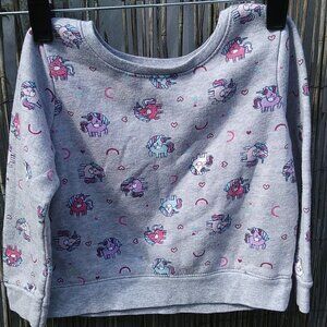 Girl's Garanimals Multi Color Unicorns Hearts Gray Long Sleeve Sweatshirt - 24M